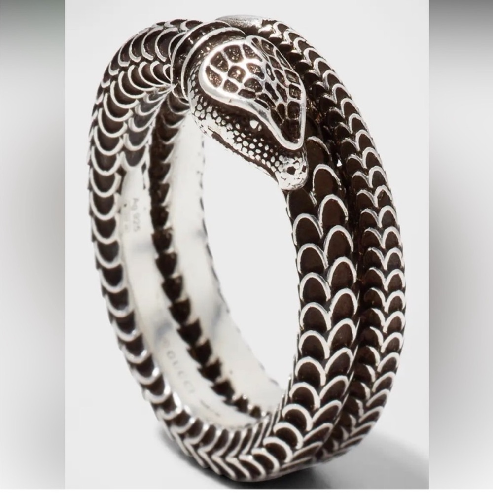 GUCCI Gg Marmont Ring Snk Motif Sl size 9.5 new in box rare made in Italy - Picture 4 of 7